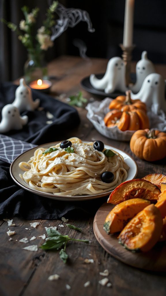 creamy halloween pasta delight