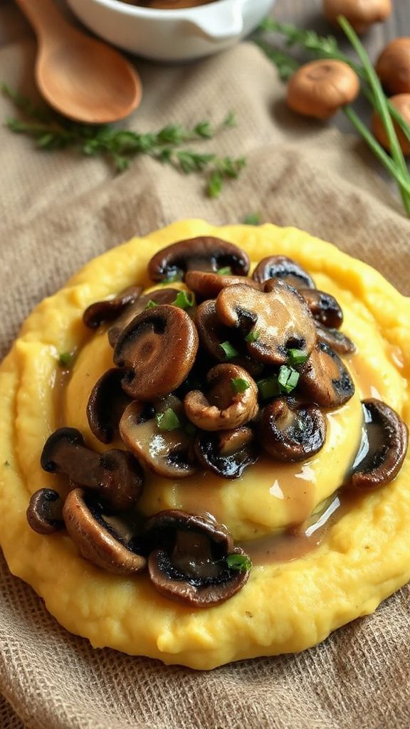 creamy polenta with mushrooms