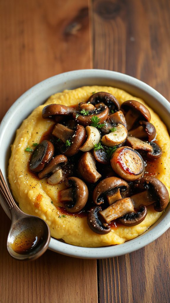 creamy polenta with mushrooms