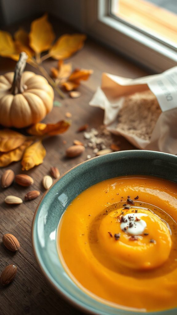 creamy pumpkin almond soup