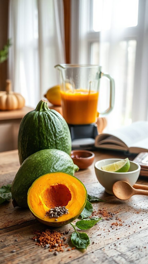 creamy pumpkin avocado smoothie