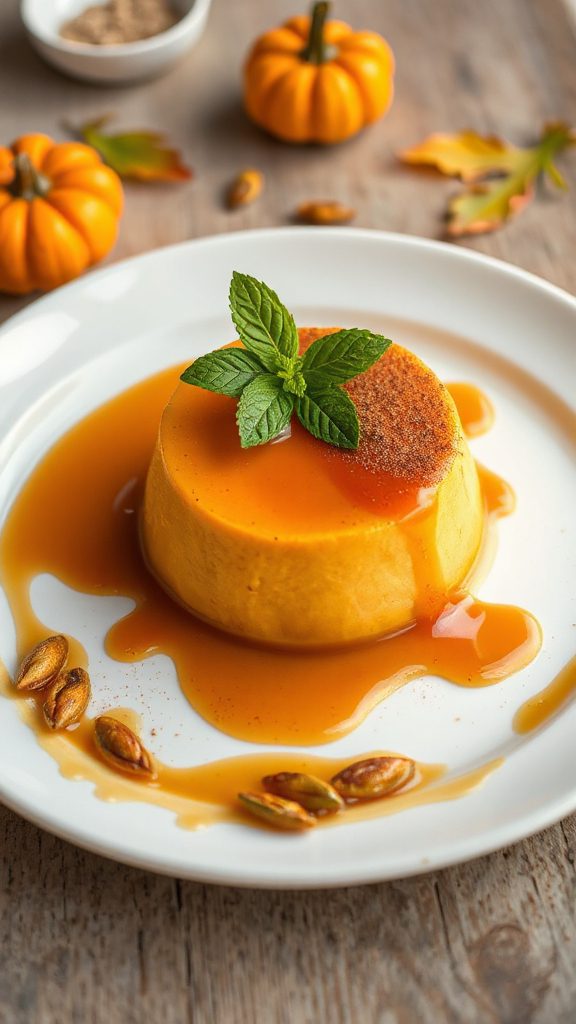 creamy pumpkin caramel custard