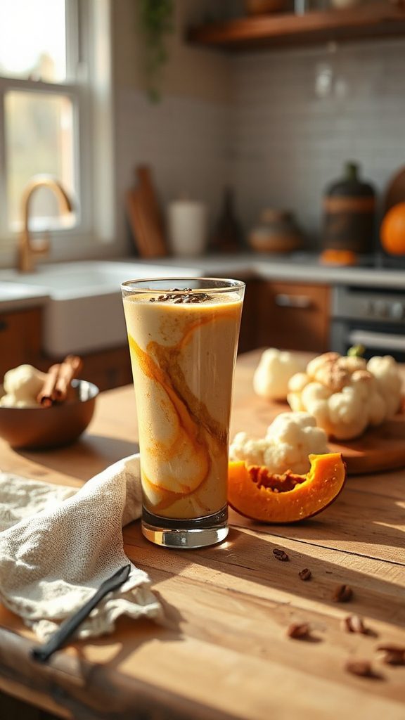 creamy pumpkin cauliflower smoothie