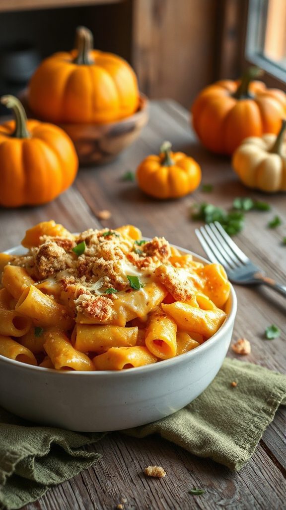 creamy pumpkin cheese pasta