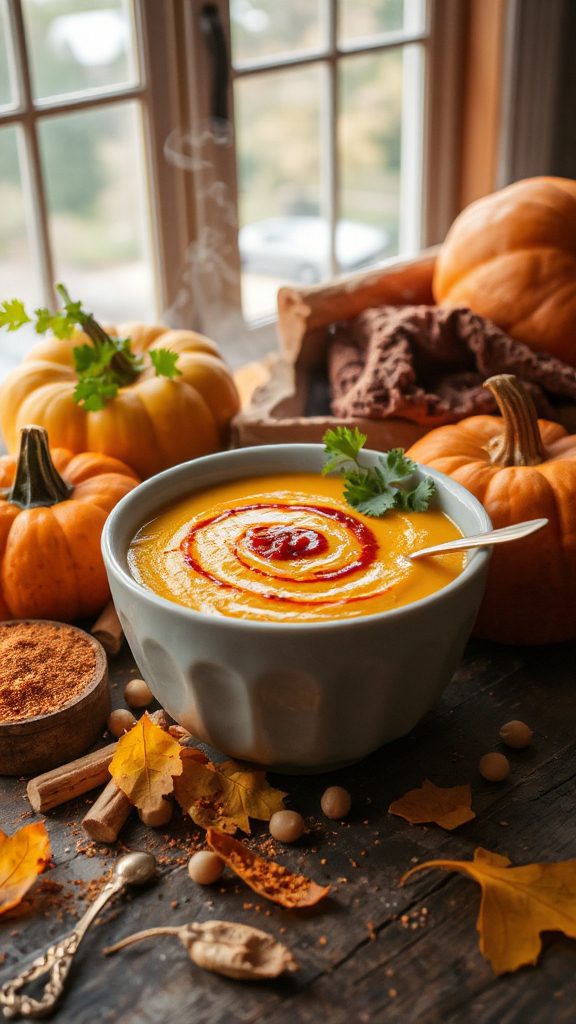 creamy pumpkin chickpea soup