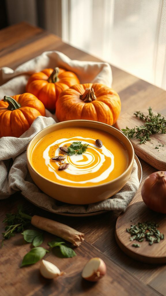 creamy pumpkin coconut soup