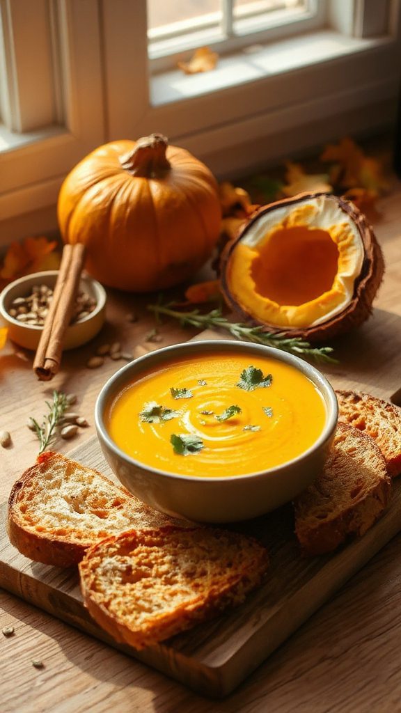 creamy pumpkin coconut soup