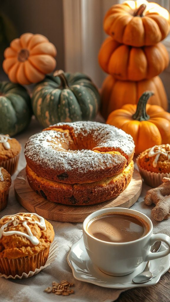 creamy pumpkin ginger muffins