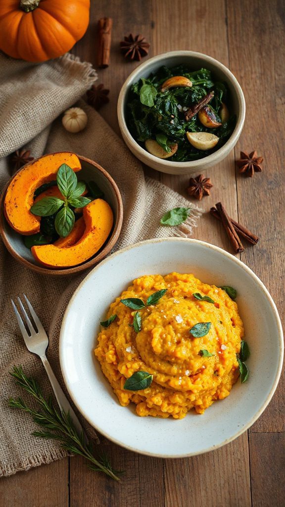 creamy pumpkin herb risotto