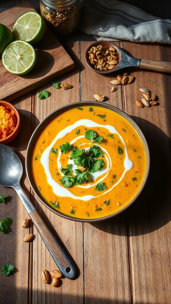creamy pumpkin lentil soup