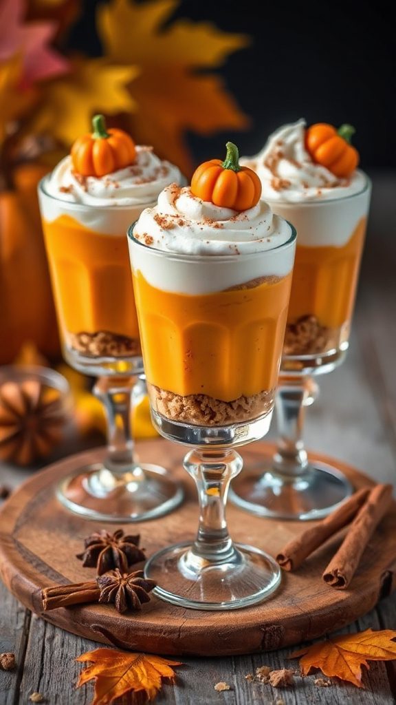 creamy pumpkin mousse parfaits