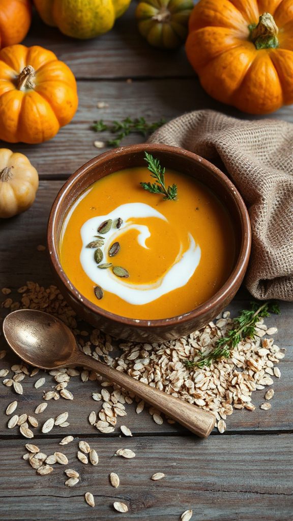 creamy pumpkin oat soup