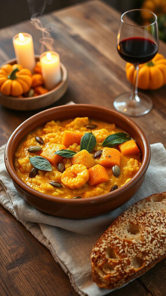creamy pumpkin risotto stew