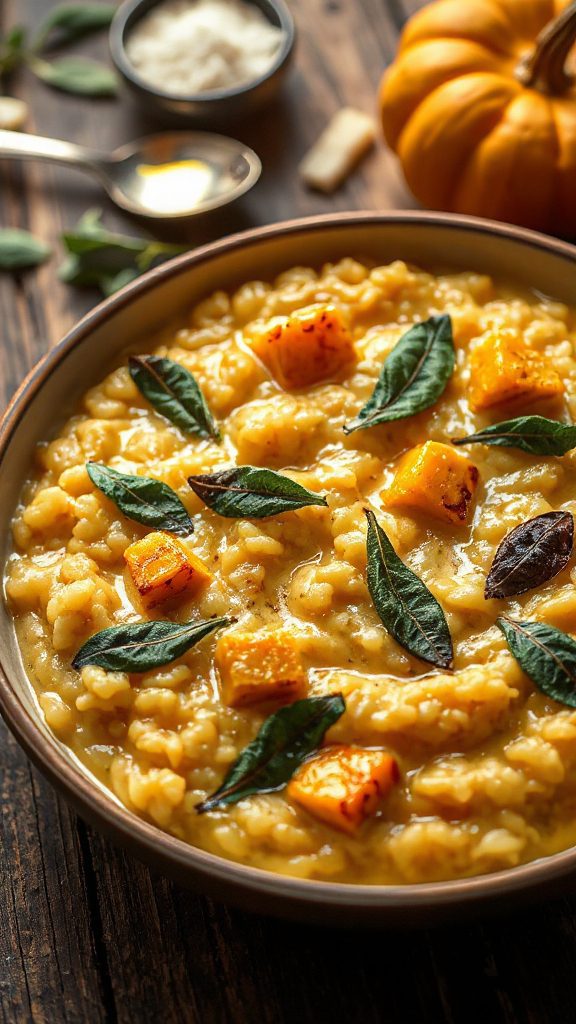 creamy pumpkin sage risotto