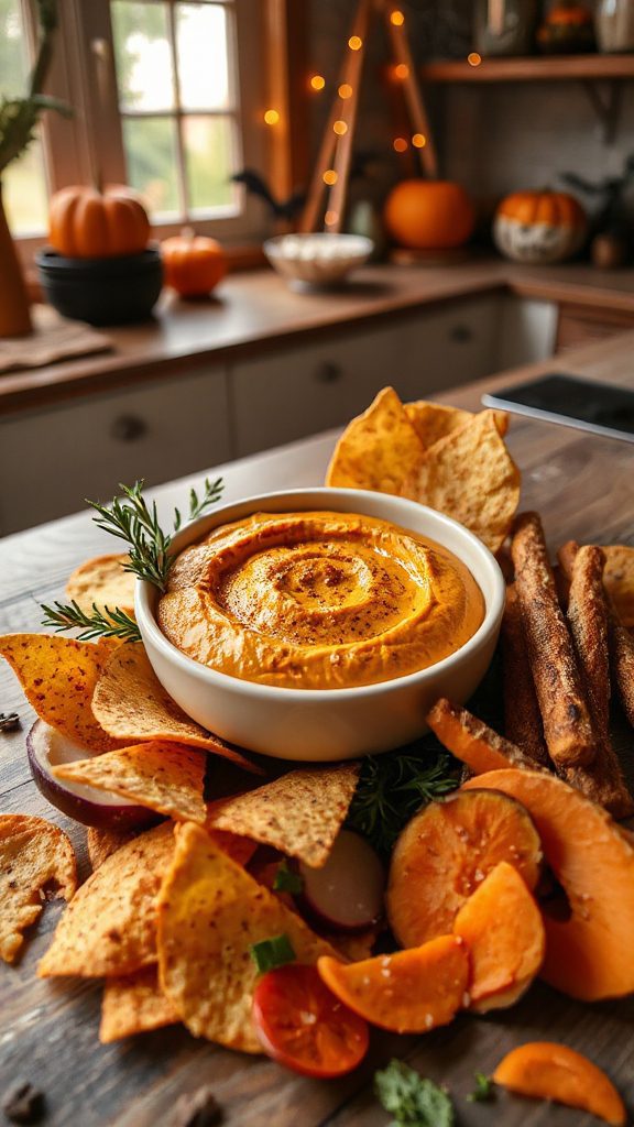 creamy pumpkin spice hummus