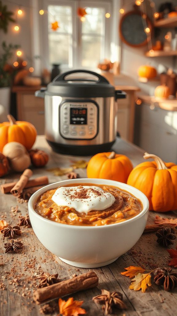 creamy pumpkin spice oatmeal