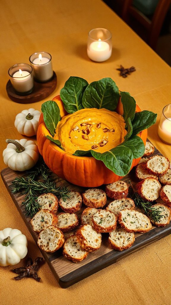 creamy pumpkin spinach dip