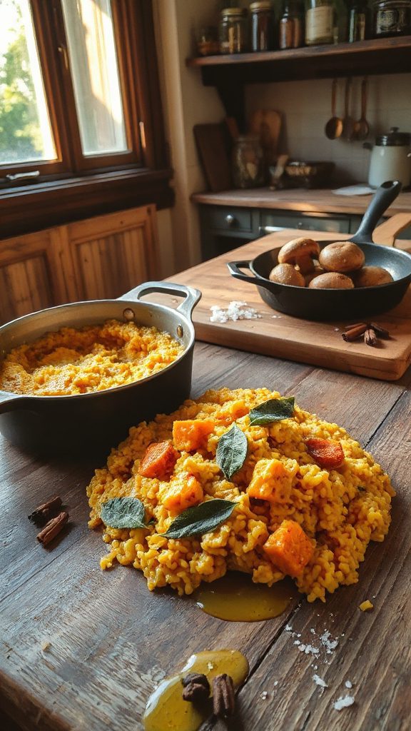 creamy pumpkin sweet potato risotto