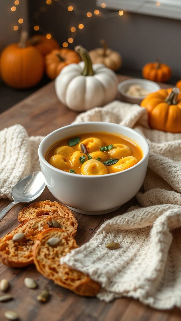 creamy pumpkin tortellini soup