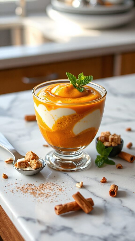 creamy pumpkin yogurt dessert