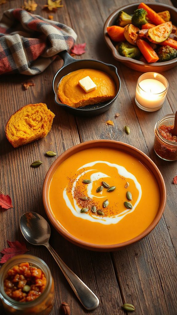 creamy spiced pumpkin soup