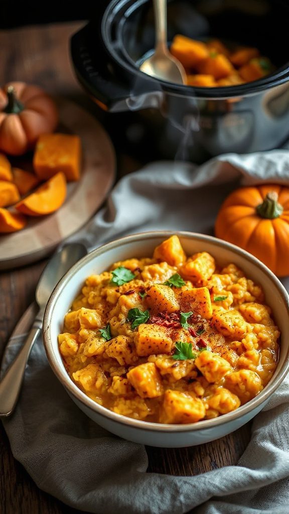 creamy spicy pumpkin risotto