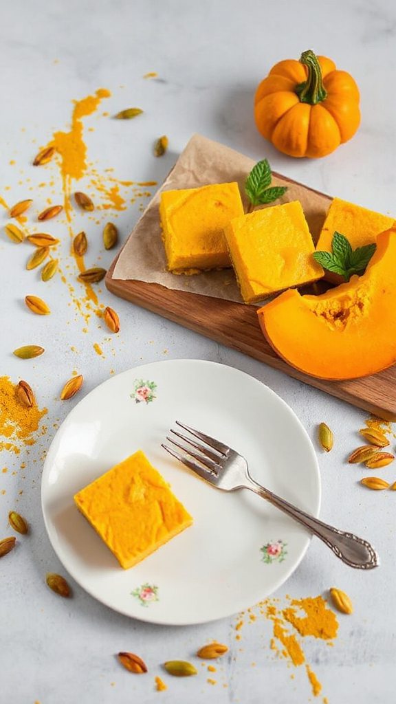 creamy turmeric pumpkin bars