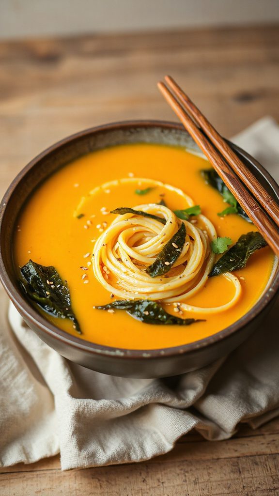 creamy wasabi pumpkin soup