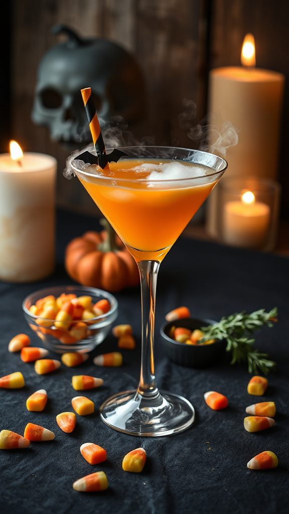 creepy candy corn martini