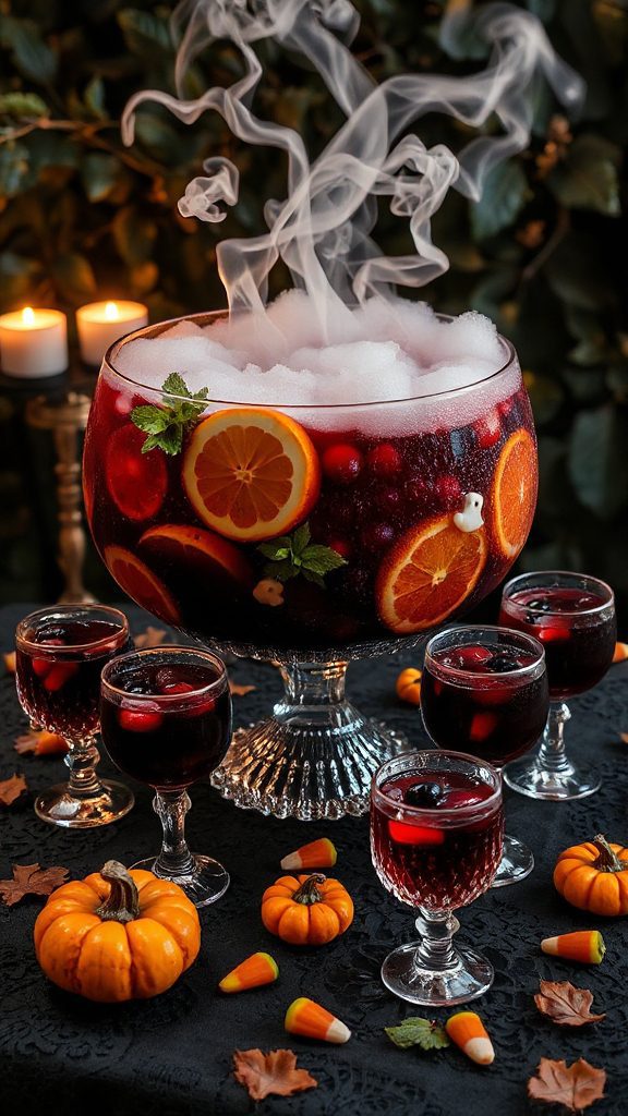 creepy cranberry halloween punch