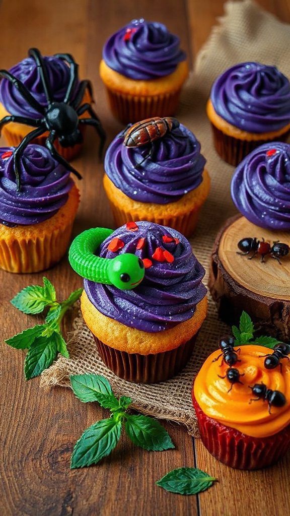 creepy crawly bug cupcakes