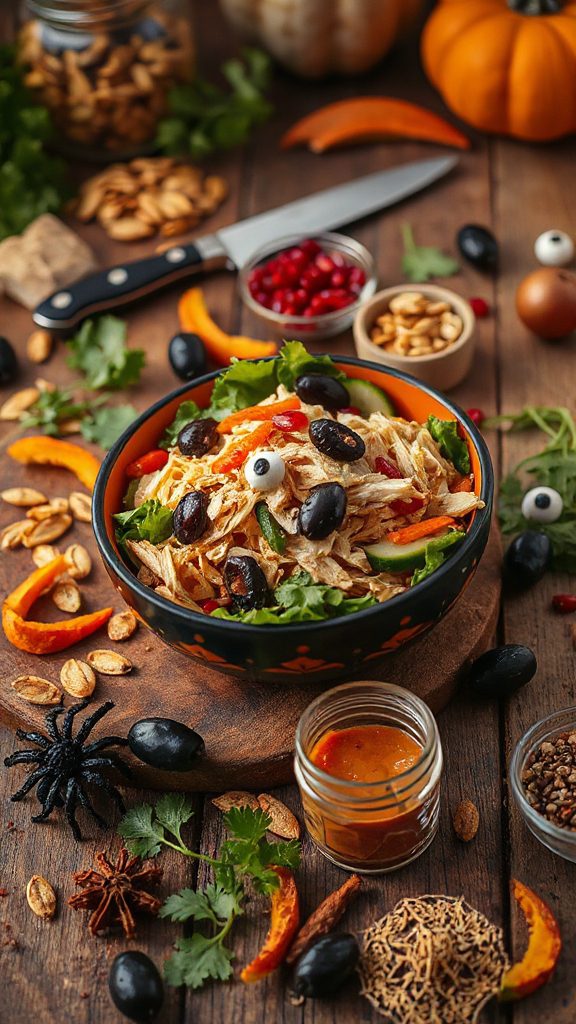 creepy crawly chicken salad