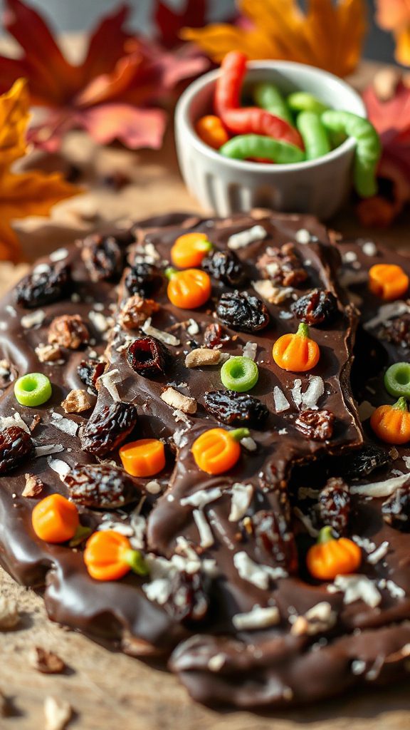 creepy crawly chocolate bark