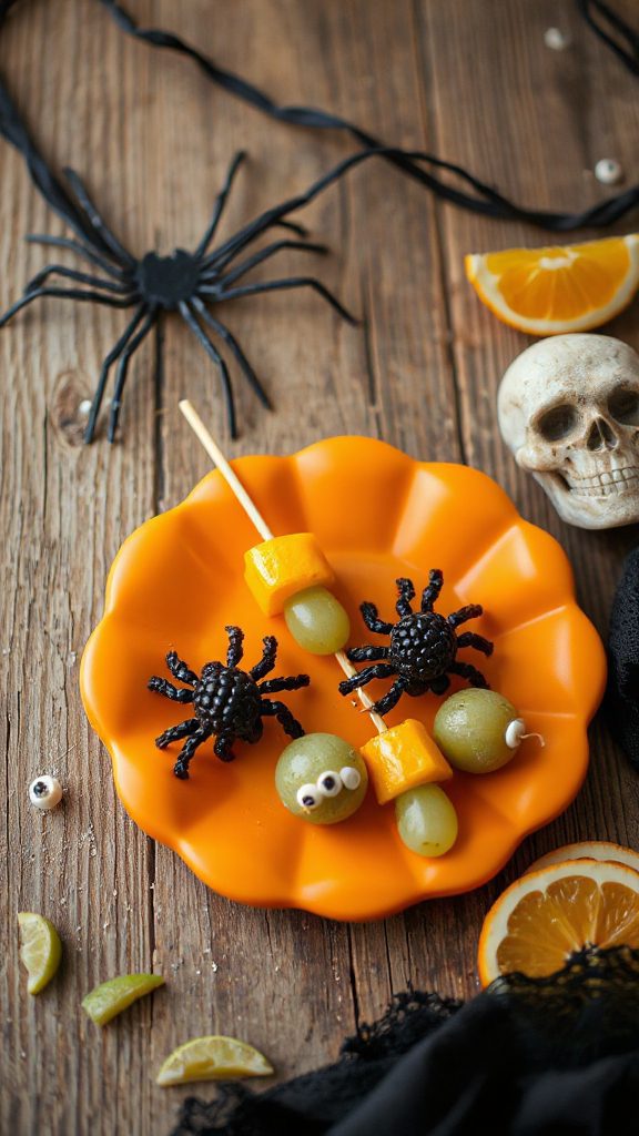 creepy crawly fruit skewers