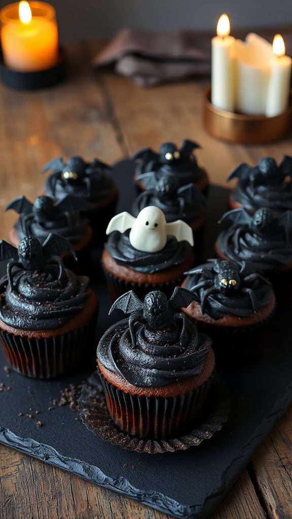 creepy crawly halloween cupcakes