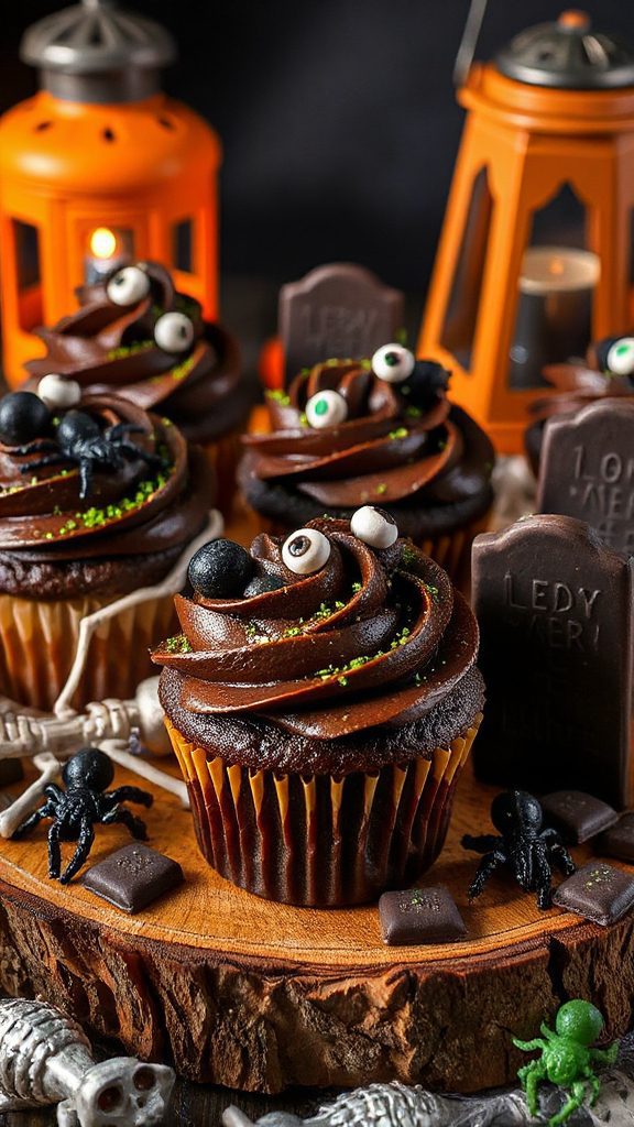 creepy crawly halloween cupcakes