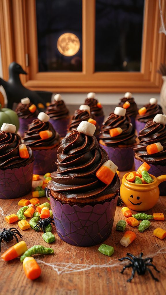 creepy crawly halloween cupcakes