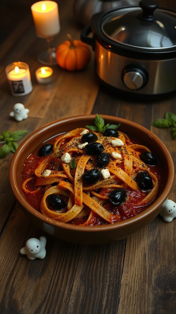 creepy crawly halloween pasta