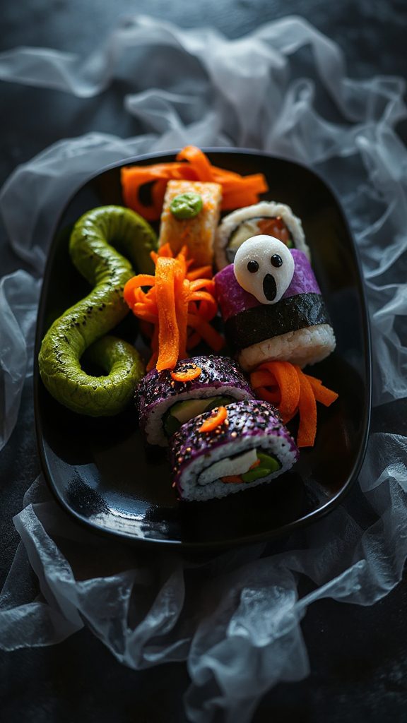 creepy crawly halloween sushi