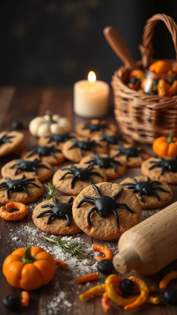 creepy crawly spider cookies