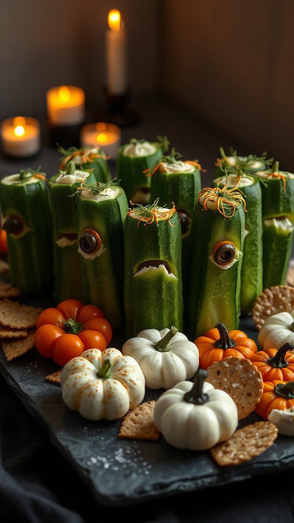 creepy cucumber monster appetizers