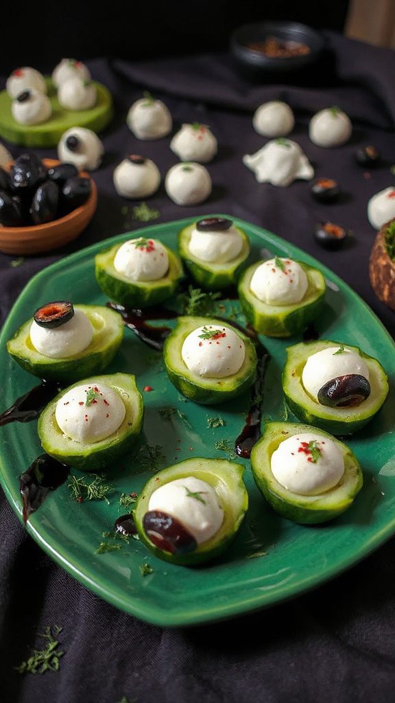 creepy edible eyeball appetizer