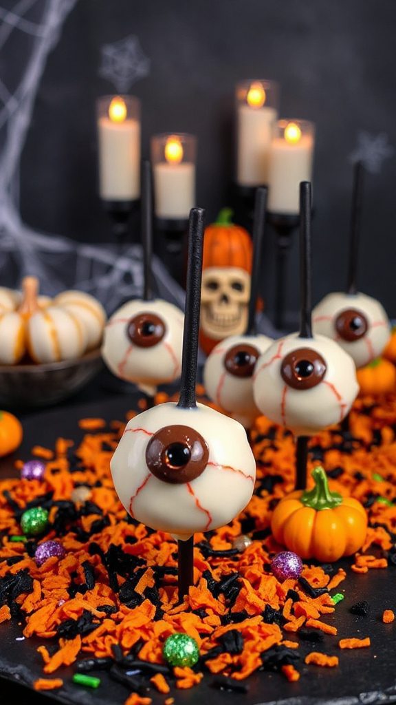 creepy eyeball cake pops