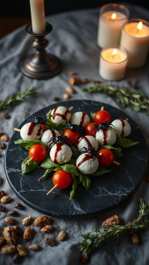creepy halloween appetizer skewers