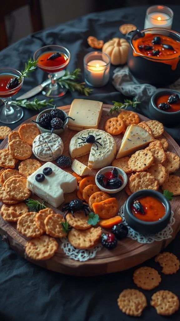 creepy halloween cheese platter