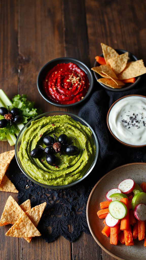 creepy halloween guacamole dip