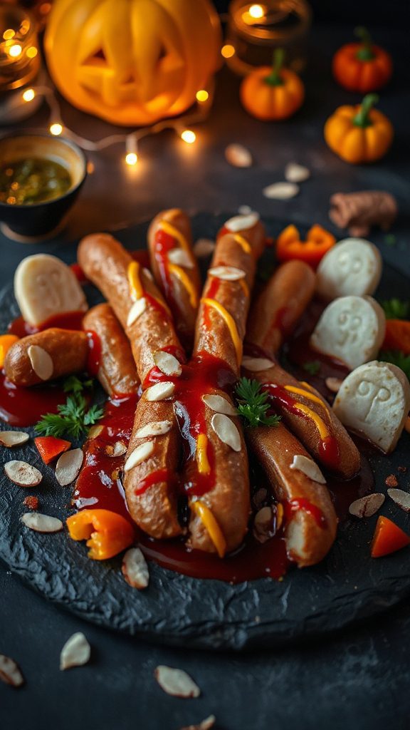 creepy halloween hot dogs