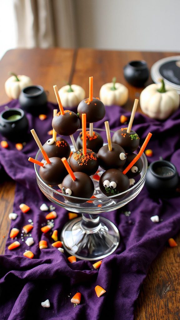 creepy halloween marshmallow pops