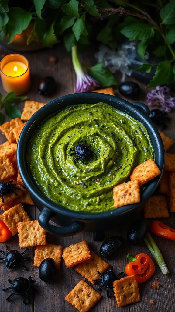 creepy halloween spinach dip