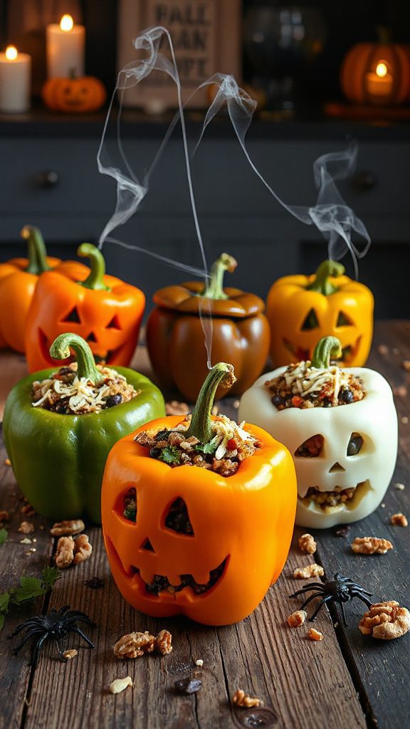creepy halloween stuffed peppers